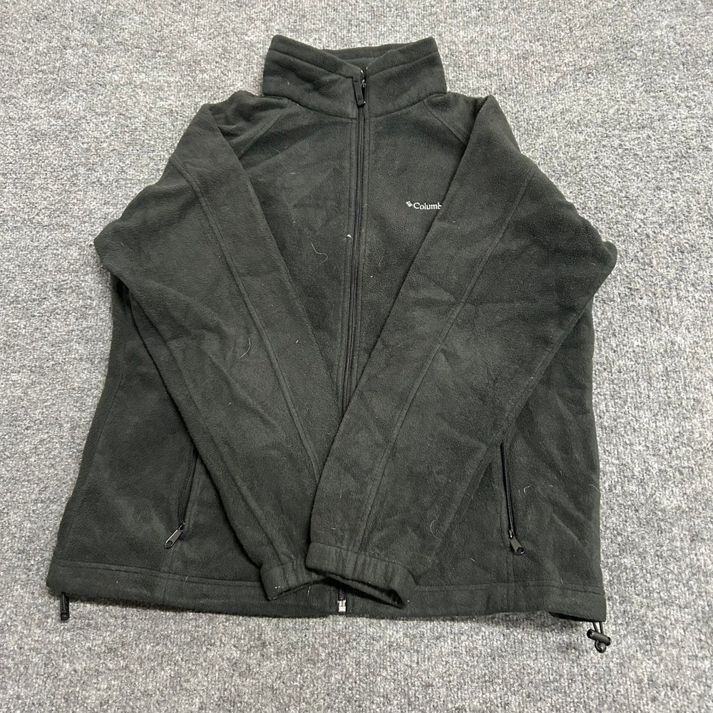 Columbia Fleece Jacket Womens Size 1X Black Full Zip Mock Neck Outdoor XW6445